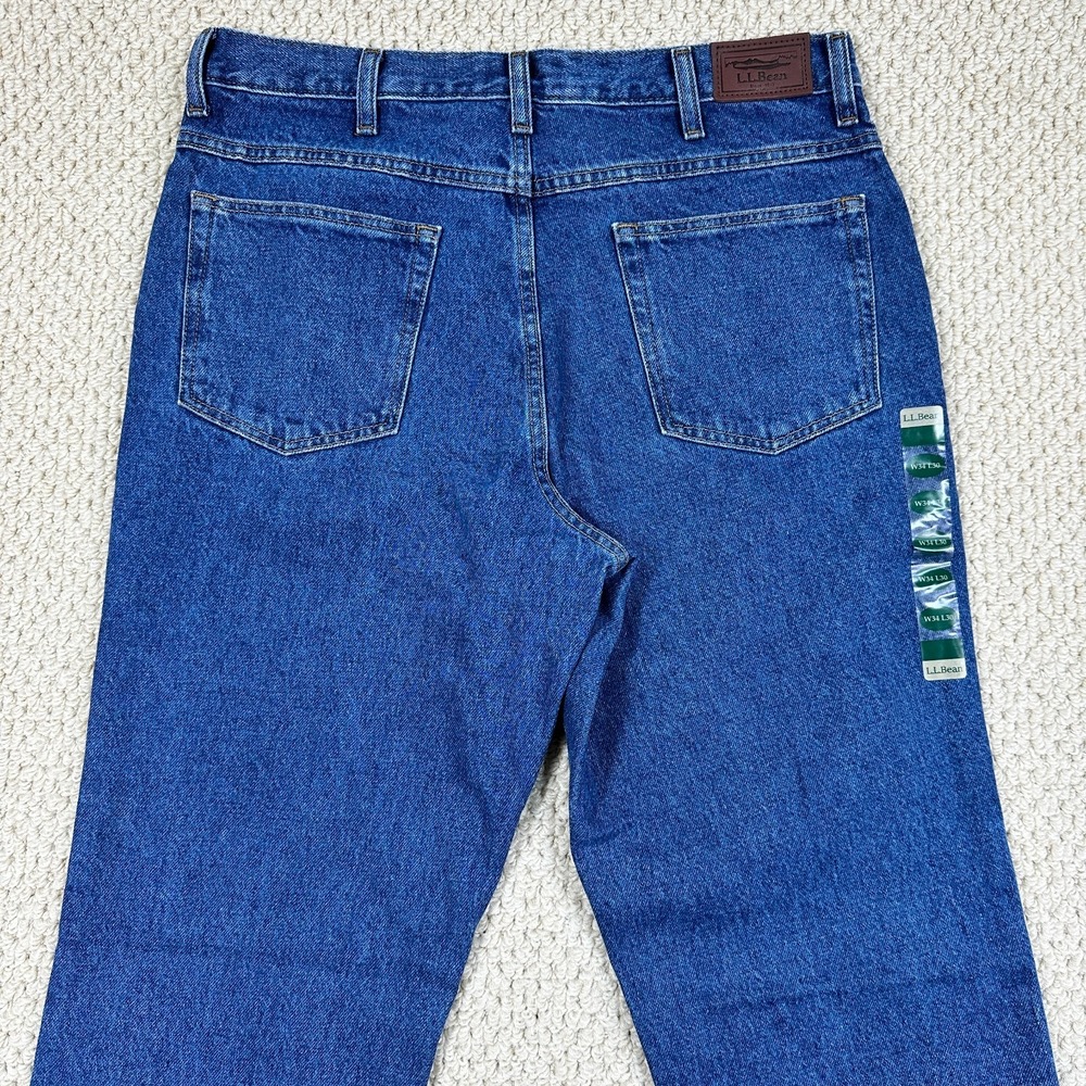 NEW LL Bean Double L Jeans Mens 34x30 Stonewash Denim Classic Fit Straight Leg